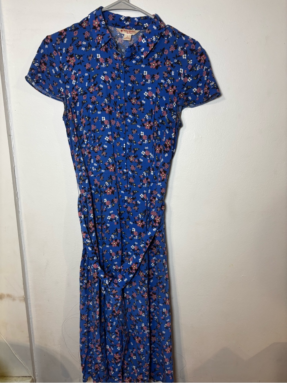 Brooks Brothers Blue Floral Shirt Dress